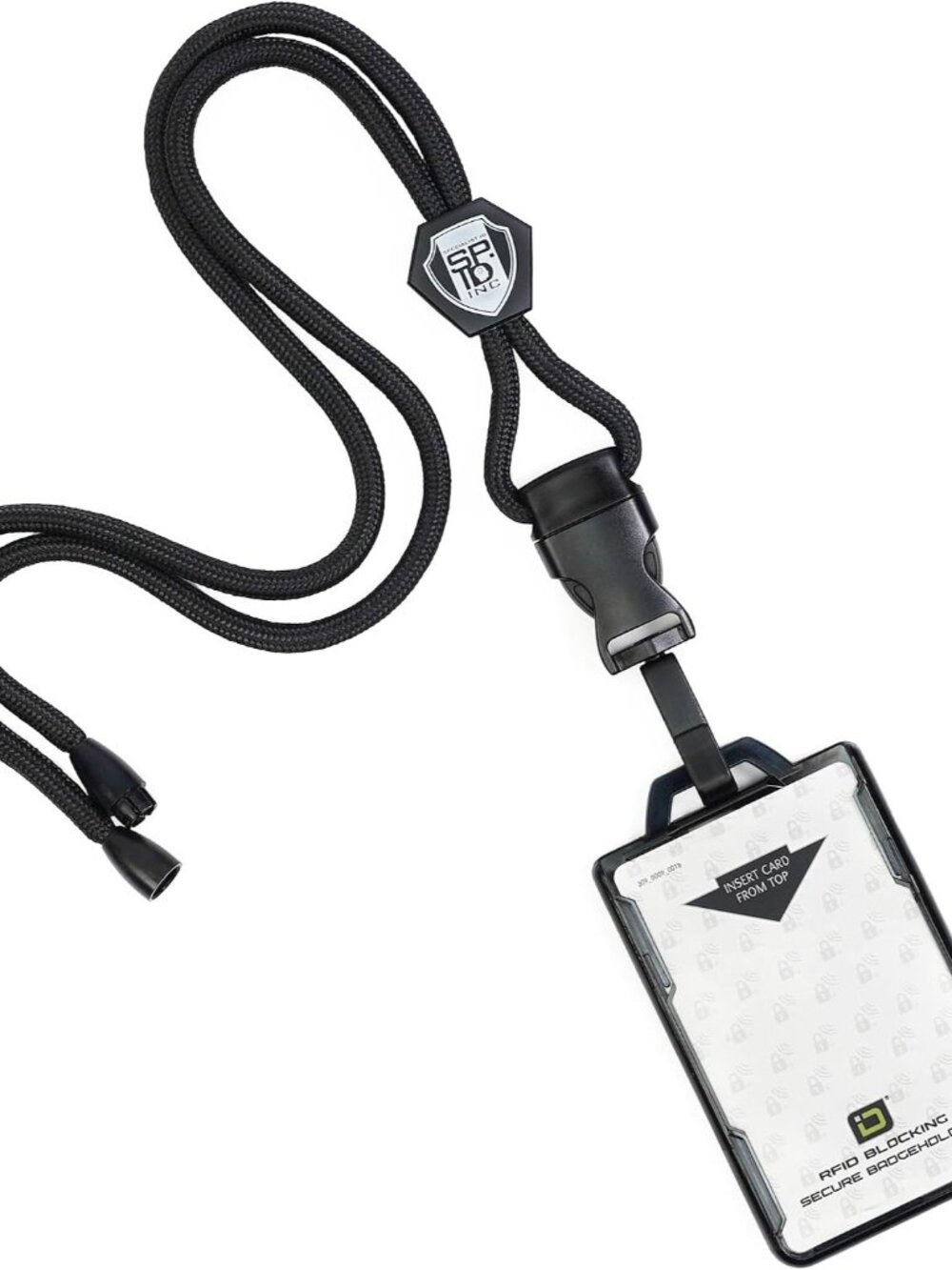 Heavy Duty Lanyard and Identity Stronghold 2-Card RFID Blocking Badge Holder - 2